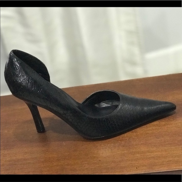 Diba black faux leather heels shoes size 9B - Picture 1 of 8